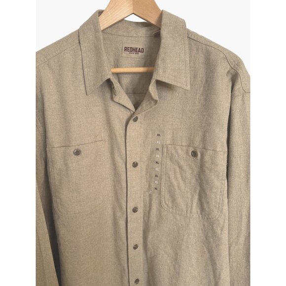 Redhead Ozark Mountain Flannel Size XL Men’s Long Sleeve NWOT Pockets Oatmeal Be - Picture 9 of 9